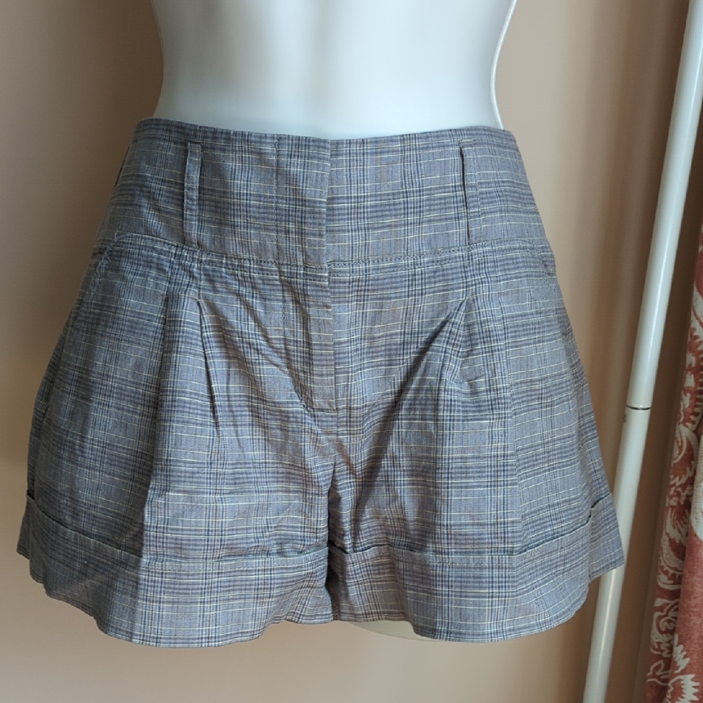 BCBGMaxAzria High Waist Plaid Shorts